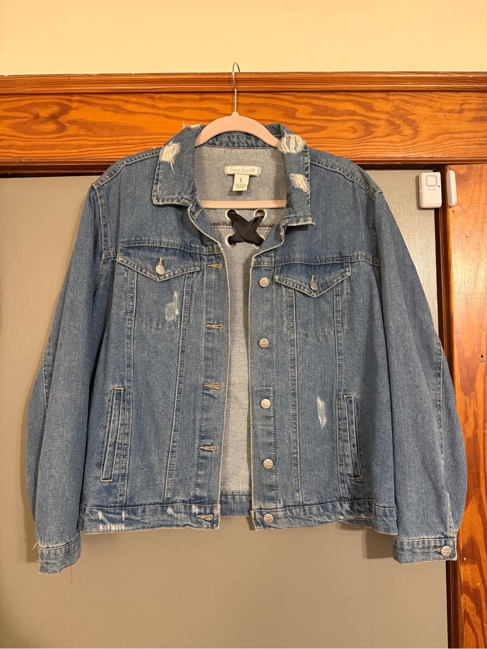 Almost Famous Light Blue Distressed Denim Jacket